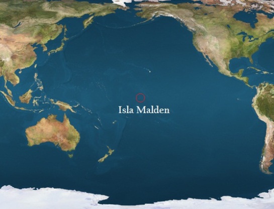 Ubicación de la Isla Malden en el Océano Pacífico (Fuente)