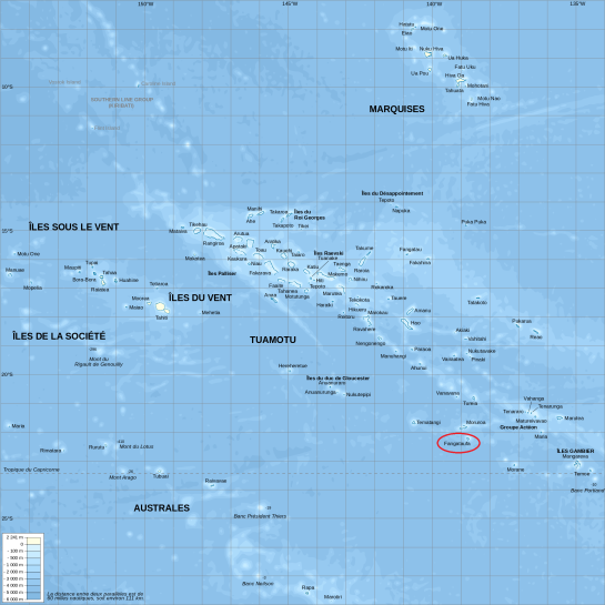 Ubicación del Atolón de Fangataufa en el extremo sur de la Polinesia Francesa (Fuente)