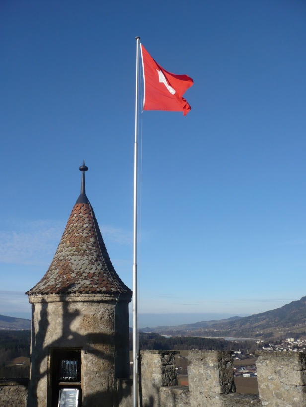 Bandera de Suiza - Gruyères, Suiza