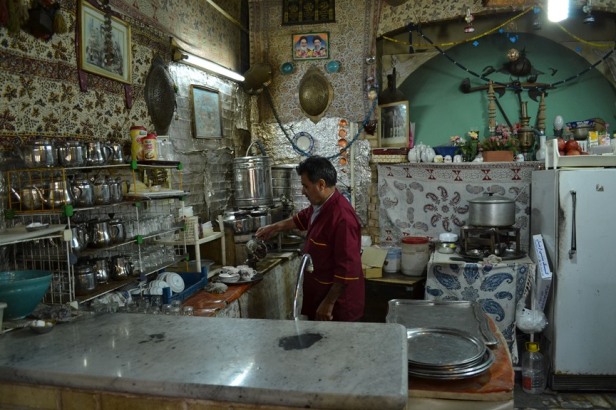 La cocina del café en Isfahán